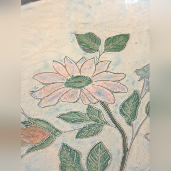 Vintage Enamelware Brass Pedestal Bowl - Picture 4 of 6